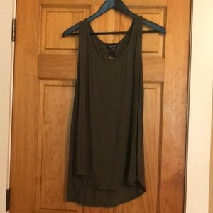Torrid Olive Back Detail High Low Tank Top